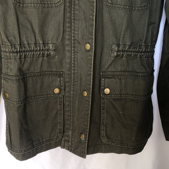 J. CREW olive green Relaxed Boyfriend Field Jacket. Open collar. Size S. - Picture 8 of 11